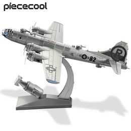Puzzles 3D Pipecool Puzzle 3D B-29 Super Fortress Metal Assembly Model Kit Creative Toy Puzzle DIY Adult Gift 150pcSl2404