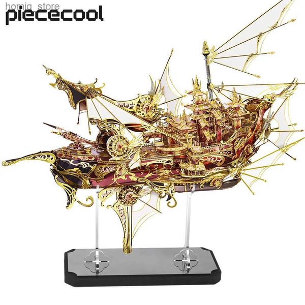 Puzzles 3D PileCool Kits de modèle métal 3D Nine Nine Heavens Boat Puzzle 3D DIY Set Jigsaw Toys for Adult Christmas Gifts Assemblage de l'art et de l'artisanat Y240415
