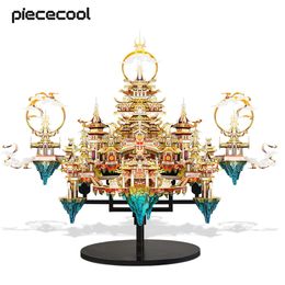 3D Puzzles Piecool 3D Metal Puzzle Lingxiao Assembly Model Kits voor kinderen Volwassen Jigsaw DIY Set voor Brain Teaser Home Decoratie 230420