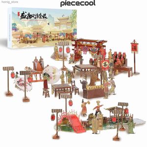 Puzzles 3D PieteCool 3d Metal Puzz Tang Dynasty Seting Set Model Kits Diy Building Kit Jigsaw Teen Toys Y240415