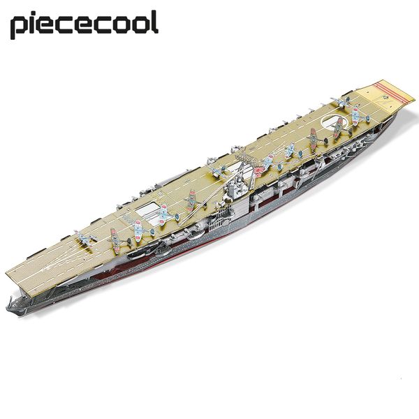 Rompecabezas 3D Piececool 3D Metal Puzzle Teens Akagi Kits de modelos de aviones Japón Battleship DIY Jigsaw Toy 230420