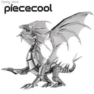 3D Puzzels Piecool 3D Metal Puzzle Toys Dragon Flame Assembly Model Kit Diy Jigsaw Brain Teaser voor tieners Verjaardagsgeschenken Y240415