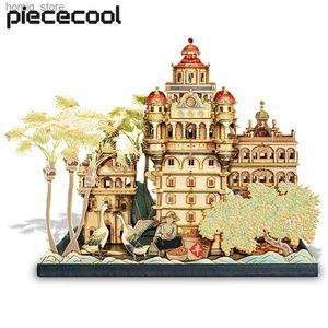 Puzzles 3D Pielecool 3D Puzzles en métal Qiaosheng Castle Model Kits DIY PIBSAGE POUR COMPÉTENCE DE CONDITION DES CONDUCTIONS BRAIN ADULLAGE Y240415