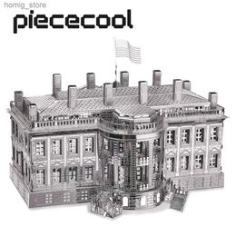 3D Puzzles Piecool 3D Metal Puzzels The White House Model Building Kits Diy Toy for Adult Jigsaw Brain Teaser Y240415