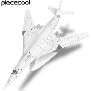 3D Puzzles Piecool 3D Model Kits 1 200 Tu-160 Bomber Puzzle Metal Diy Toys Plane Jigsaw Creative Craft For Home Decoration Best Gifts Y240415