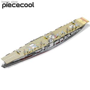 3D puzzels Piecool metaalmodel 3D Puzzle Akagi Aircraft Carrier Assembly Model Kits voor tiener Diy Toy Birthday Cadeau voor volwassen Y240415
