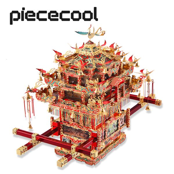 Puzzles 3D Piececool Metal Puzzle Nuptiale Sedan Chaise Mariage Série Modèle Kits de Construction Jigsaw Jouet Cadeaux D'anniversaire pour Adultes Enfants 230616