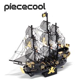 Rompecabezas 3D Piececool Metal Puzzle Model Building Kits Black Pearl DIY Ensamblar Jigsaw Toy Navidad Regalos de cumpleaños para adultos Niños 230616