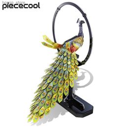 Puzzles 3D Pietsolool Model Building Kits Colorful Peacock Metal Puzzle 3D DIY SET POUR TEDEN ADULTS CADEAUX JIGSAW BRAINE TEASER TEASER Y240415