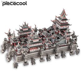 3d puzzels Piecool Model Bouwkits Sky Royal Palace Metal Puzzle 3d Jigsaw Toys voor volwassen assemblage DIY -sets voor huizendecoratie Y240415