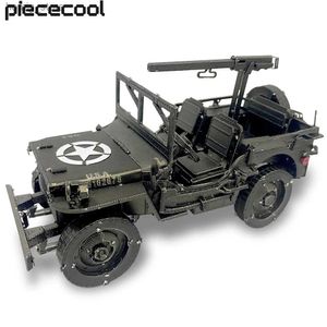 3D Puzzels Piecool Model Bouwkits Willys MB SUV Metal Puzzle 3D DIY Toys Jiasaw voor tieners Verjaardag Geschenk 221PCS Y240415