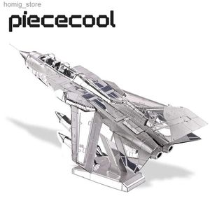 3D Puzzles Piecool Model Building Kits Tornado Fighter Jets 3d Puzzle Metal voor volwassen jigsaw Diy Toy Y240415