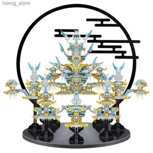 3D Puzzels Piecool Model Building Kits Jade Pool Pavilion 3D Metal Puzzle Brain Teaser Diy Set Jigsaw Toys for Home Decoration Y240415