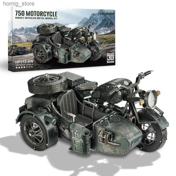 Kits de construcción de modelos 3D Puzzles 750 Motorcycle Puzzle 3d Metal Diy Juguetes para Regalos para niños Decoración de casas de rompecabezas Y240415