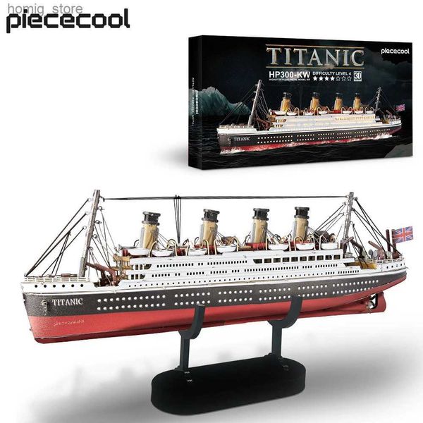 Puzzles 3D Pietsolool Model Building Kits Titanic Ship Puzzle 3D Metal Jigsaw DIY Toys for Adult Birthday Gifts 226pcs Y240415