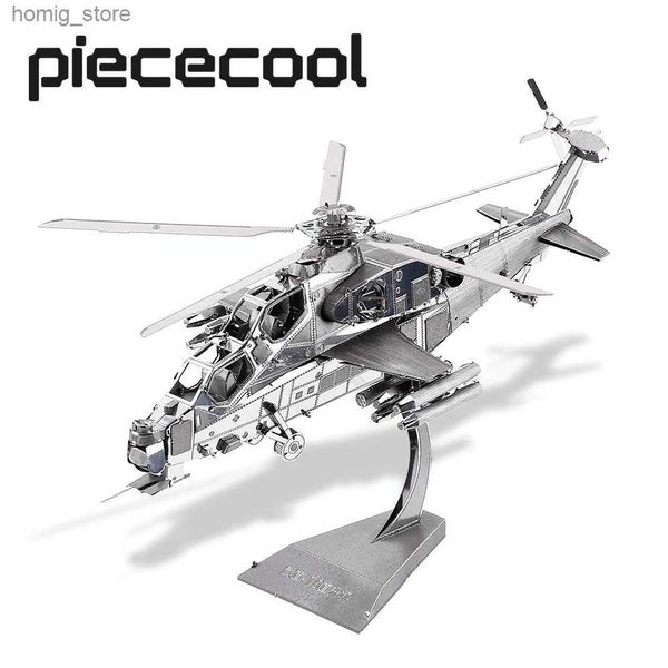 Puzzles Puzzles PileCool Model Building Kits Wuzhi-10 Helicopter 3D Metal Puzzle Jigsaw Kids Toys Diy Set pour le cerveau adulte Y240415