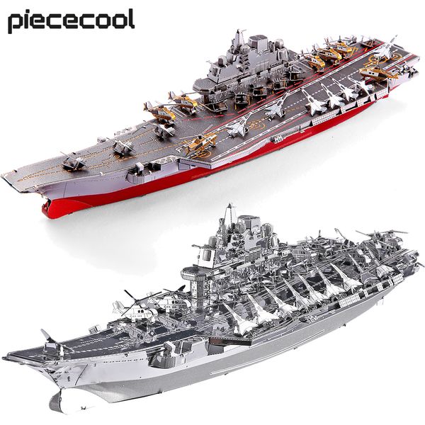 3D-Puzzles Piececool Modellbausätze PLAN LIAONING CV-16 3D-Metallpuzzles Schlachtschiff-Puzzle DIY-Spielzeug für Teenager 230616