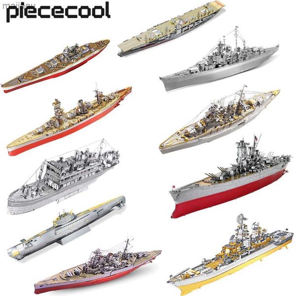 Rompecabezas 3D Piececool Puzzle 3D Metal acorazado modelo Kits HMS Hood Richelieu barco modelo rompecabezas juguetes para adolescentes rompecabezas