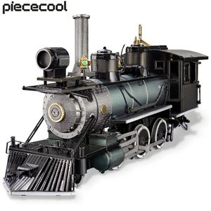 3D Puzzels Piececool Puzzel 3d Metalen Mogul Locomotief 282 Stuks Assemblage Model Building Kit DIY Speelgoed voor Volwassen 231206