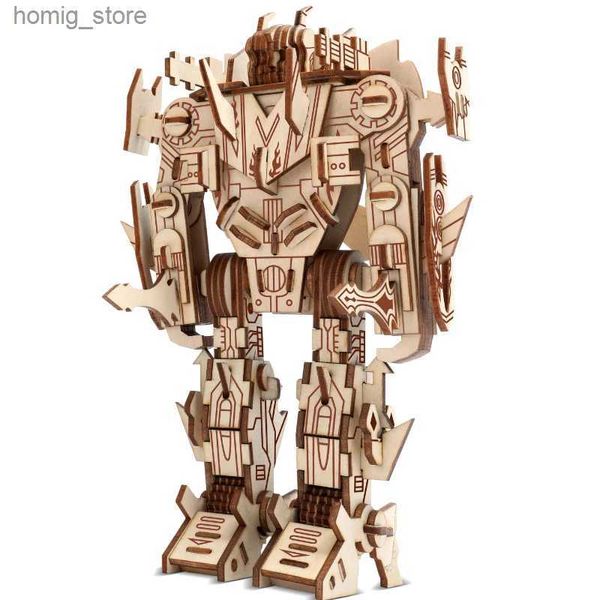 Puzzles 3D Robot Wooden 3D STREO STTET PUSIBLE PUBLITE DIY MODEAU MODÈLE MODÈLE POUR garçons Adultes Créatives Cadeaux Home Decoration Science Fiction Y2404157RJE