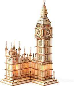 3D-puzzels ROBOTIME 3D-puzzel voor volwassenen Houten knutselset Geschikt voor tieners DIY-bouwmodelset met LED-verlichting Kan puzzel Big Ben-set speelgoedgeschenken bouwen Z0907