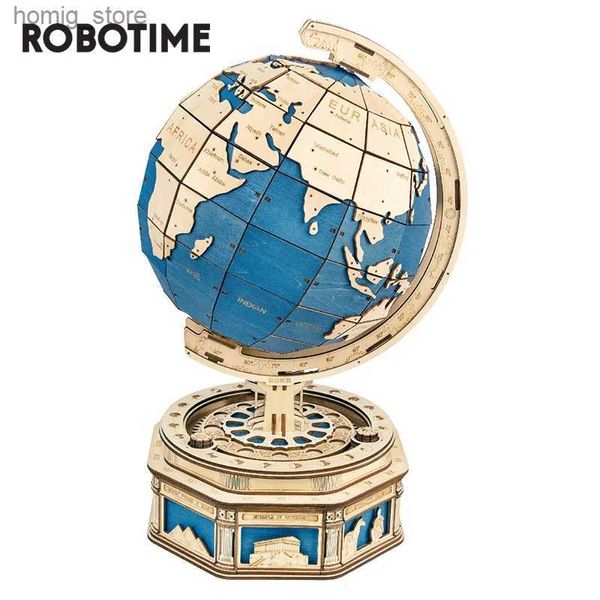 ROBOTIME 3D ROBOTIME 567pcs Juegos de rompecabezas 3d de madera Globe Earth Ocean Map Ball Ensamble Model Toys Gift For Children Boys Y240415