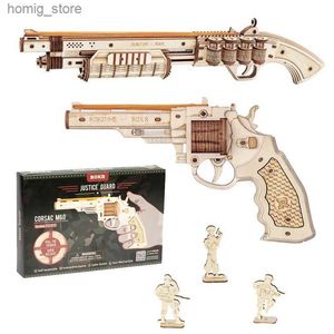 3D Puzzles Robotime Gun Blocks Model Bulging Kit Speelgoed Gift voor kinderen Kinderen Jongens Verjaardagsgeschenk Y240415