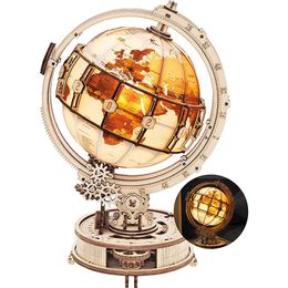 3D Puzzles Robotime Rokr Luminous Wooden Globe Light Night 3d Puzzle Games voor kerstcadeau voor kinder volwassenen voor thuisdecoratie Decor 230311