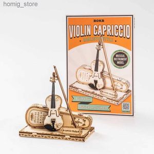 ROBUZLES 3D ROBOTime Rokr Violin Capriccio Modelos de rompecabezas 3d Kits Musical Instrumento Diy Regalos para niños ensamblado - TG604K Y240415