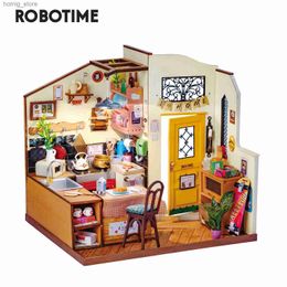 3D Puzzles Robotime Rolife Diy Dollhouse Homey Kitchen Miniature Doll House Houten Kit Toy 3D HOUTEN Plastic Puzzle for Kids Y240415