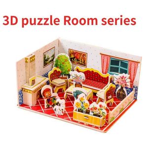Puzzles 3D Tri de nidification des jouets d'empilement montessori 3d puzzle d'apprentissage des jouets de la série de chambres à la main