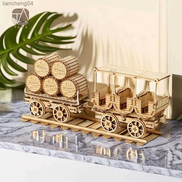 Puzzles 3D Tada 3D bricolage modèle en bois mobile course vin voiture camion assemblage Puzzle jouet éducatif cadeau d'anniversaire pour enfants adultes