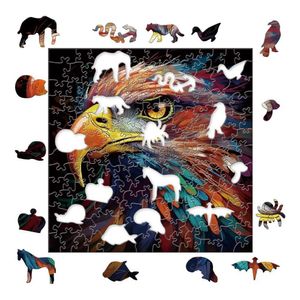 3D -puzzels De unieke adelaar gekleurde houten puzzel is het perfecte cadeau voor familie en vrienden Childrens Puzzle Games volwassen 3D -puzzels 240419