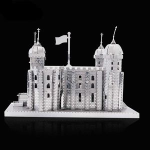 3D Puzzles Tower of London 3D Metal Puzzle Model Kits Diy Laser Cut Puzzles Jigsaw Toy voor kinderen Y240415