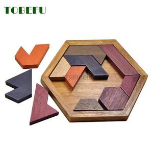 Rompecabezas 3D Madera forma geométrica Jigsaw Board Puzzles Kids Brain Teaser Juguetes de madera no tóxica para niños Educación 240419
