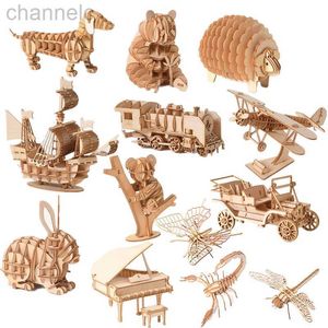 3D Puzzles Wooden Insect Animal Skeleton Assembly Model DIY Crafts STEM Toys Gifts for Kids Adults Teens