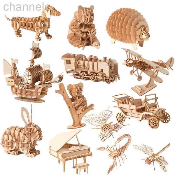 Puzzles 3D en bois insecte Animal squelette assemblage modèle bricolage artisanat STEM jouets cadeaux pour enfants adultes adolescents