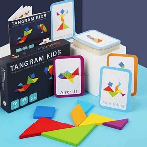 Rompecabezas 3D de madera Tangram Jigsaw Juegos de mesa Juegos de mesa Kids Montessori Educational Toys Childs Kindergarten Geométrica Forma de enseñanza 240419