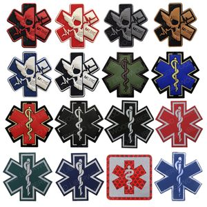 3d PVC Medical Paramedic Patches IR infrarouge tactique militaire de secours médical de combat Badge en caoutchouc pour CAPS Backpack