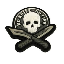 3D PVC sin cuchillo No Life Patch Skinch Sproch Many Patches Tactical Military Patches para Gaqueta de mochila Capiete