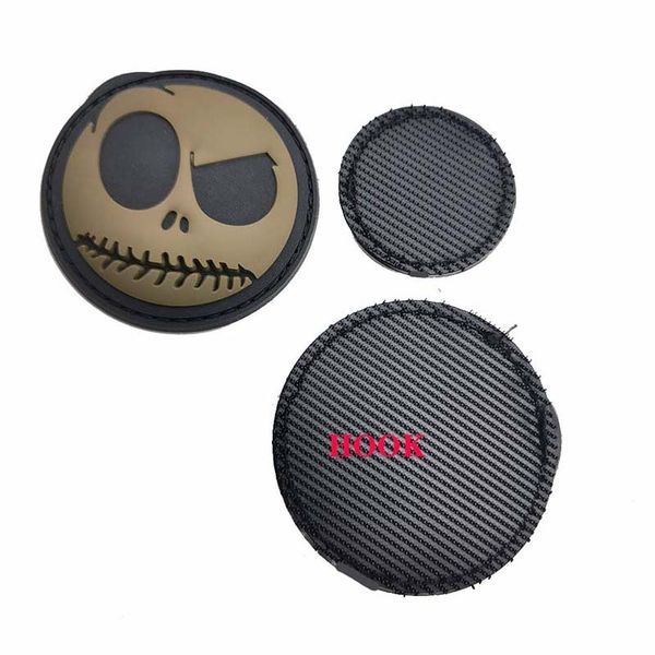 Patchs en caoutchouc PVC 3D Ghost Skull Face Mask Badge Glow dans un crochet sombre, drôle et une boucle pour les autocollants Halloween, sac à dos