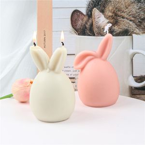 3D Rabbit Candle Silicone Molds Easter Bunny Resin Casting Mould for DIY Candle Making Polymer Clay Craft Plaster Home Decoration