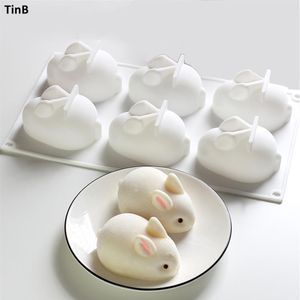 3D Lapin Lapin De Pâques Moule En Silicone Mousse Dessert Moule De Décoration De Gâteau Outils Jelly Cuisson Bonbons Chocolat Crème Glacée Moule 210225245h