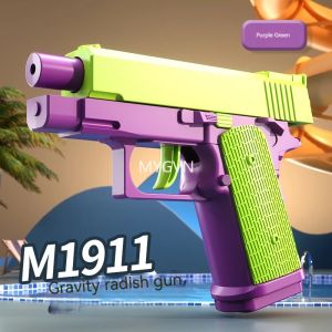 Modèle de pistolet jouet radis 3D ne peut pas tirer pistolet M1911 Desert Eagle charge vide raccrocher jouet Fidget d'impression 3D pour garçons accessoire de film de décompression