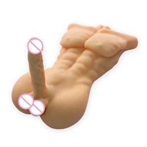 3D Realistic Sex Doll Mid Mid Body Cuerpo Fuerte Músculos Pene enorme Gay Masturbador Masturbador Sexo Consolador de consolador de sexo Juego de adultos