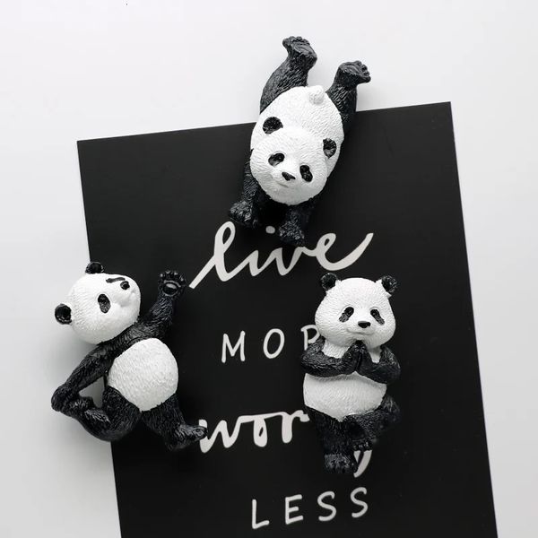 Autocollant de réfrigérateur 3D avec décoration mignonne magnétique modèle panda chinois 240429