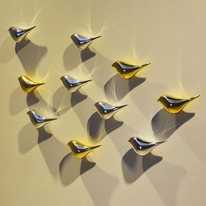 3D Hars Birdie Muur Opknoping Decor Craft Home Decoratieve Sliver / Gouden / Rode Vogels Bruiloft DIY Combinatie Muur Ornament