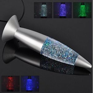 3D Rocket Multi couleur changeante lampe à lave RGB LED paillettes fête humeur veilleuse cadeau de noël chevet lampe de nuit