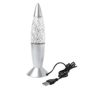 3D Rocket Multi Color Smanding Lava Lamp RGB LED Glitter Night Light Gift