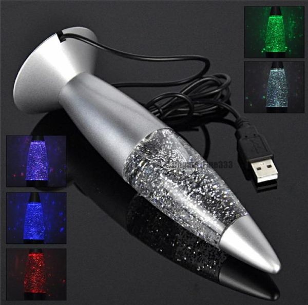 3D Rocket Multi Color Changing Lava Lamp Rgb Led Glitter Fiesta de la fiesta Noche Noche de Navidad Lámpara nocturna de la noche 5242031